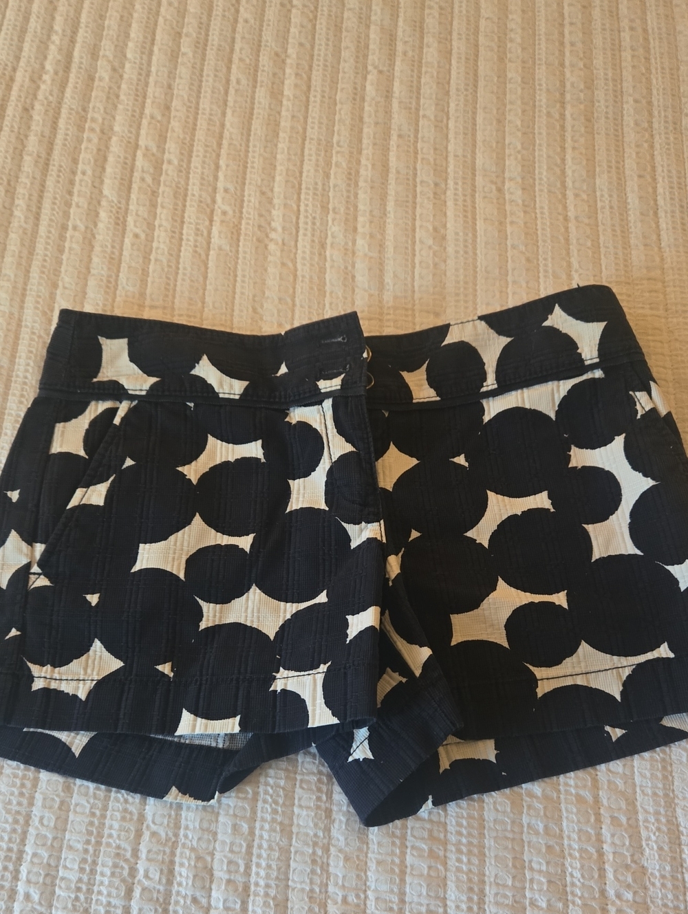 LOFT Black and White Polka Dot Cotton Shorts